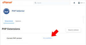 Current PHP version in cPanel