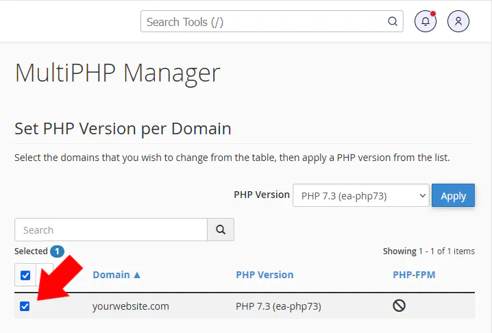 Selecting Domain