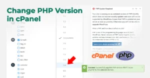 how to change php version in cpanel